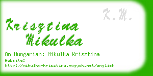 krisztina mikulka business card